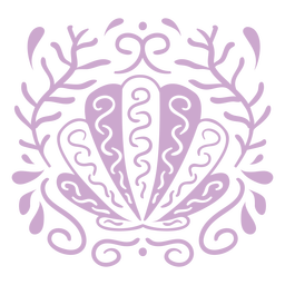 Pink clam organic pattern filled stroke PNG Design