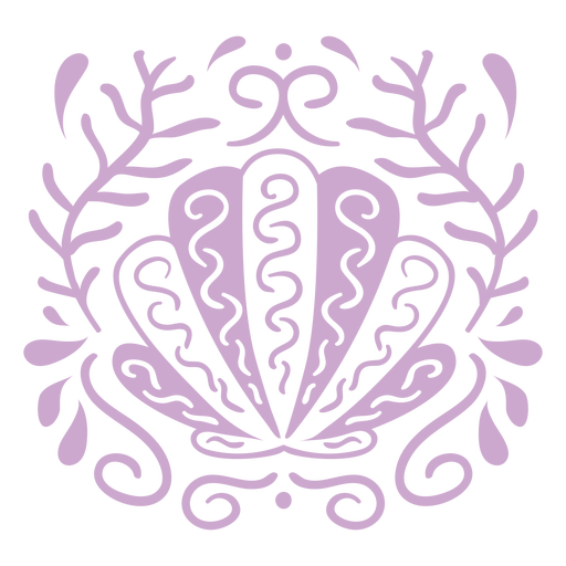 Pink clam organic pattern filled stroke PNG Design