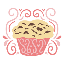 Cute chocolate chip cupcake PNG Design