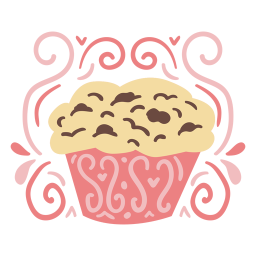 Cute chocolate chip cupcake PNG Design