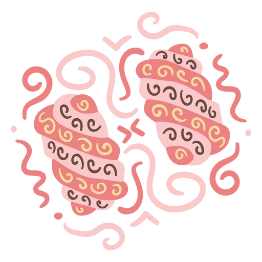 Ornamented marshmellows doodle color PNG Design