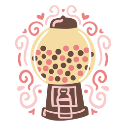 Ornamented gum candy machine doodle PNG Design