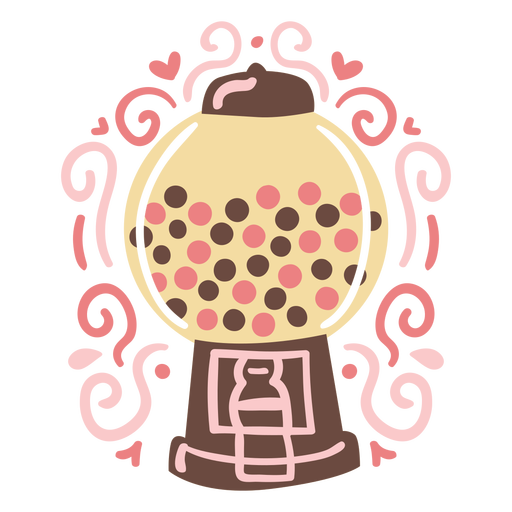 Ornamented gum candy machine doodle PNG Design