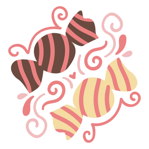 Ornamented candy doodle color PNG Design