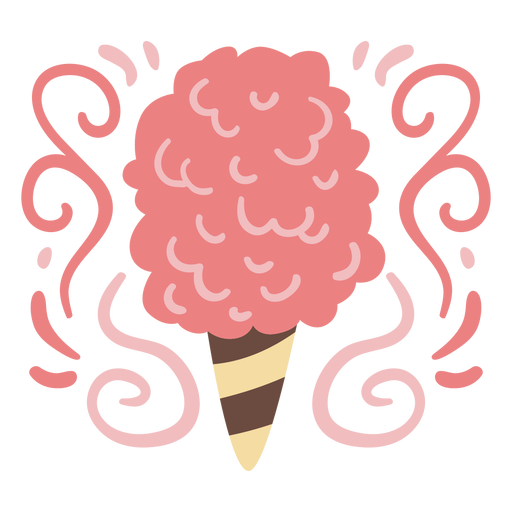 Ornamented cotton candy doodle color PNG Design