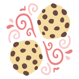 Galletas ornamentadas doodle color Diseño PNG
