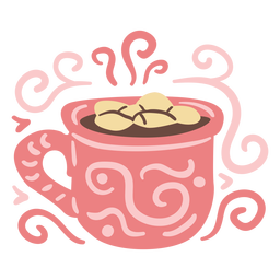Hot chocolate cup flat PNG Design