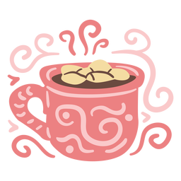 Taza de chocolate caliente plana Diseño PNG