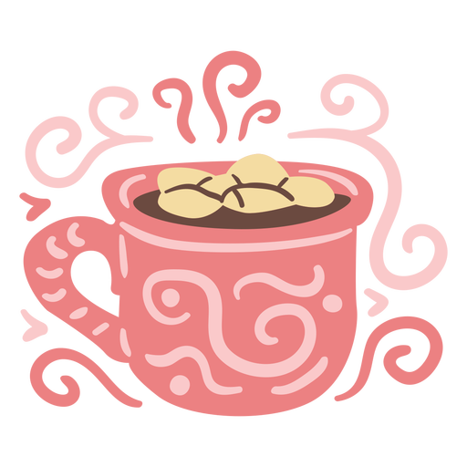 Hot chocolate cup flat PNG Design