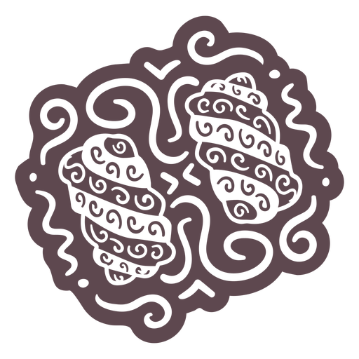 Ornamented marshmellows doodle cut out PNG Design