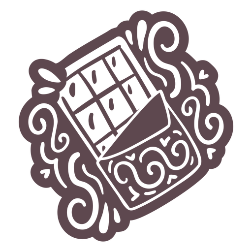 Ornamented chocolate bar doodle cut out PNG Design