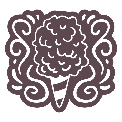 Ornamented cotton candy doodle cut out PNG Design