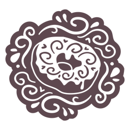 Ornamented donut doodle cut out PNG Design
