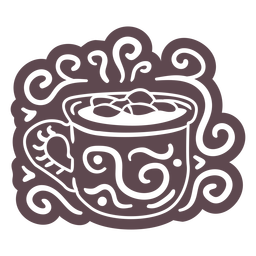 Ornamented coffee cut out doodle PNG Design Transparent PNG