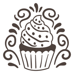Cupcake design filled stroke