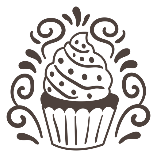 Cupcake design filled stroke