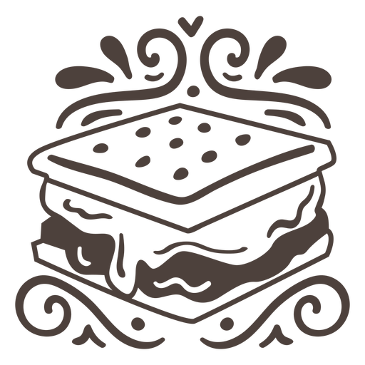 Sandwich design filled stroke PNG Design