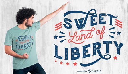 Diseño de camiseta con cita de libertad del 4 de julio