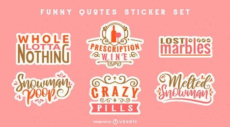 Funny quotes sticker set