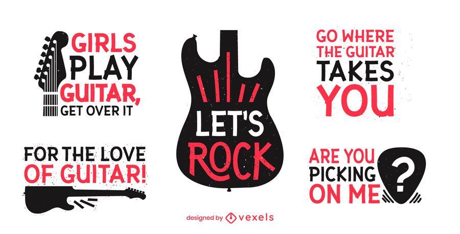 Funny guitar lettering set Funny guitar lettering set