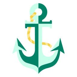 Anchor with rope semi flat PNG Design