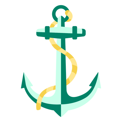 Anchor with long rope semi flat