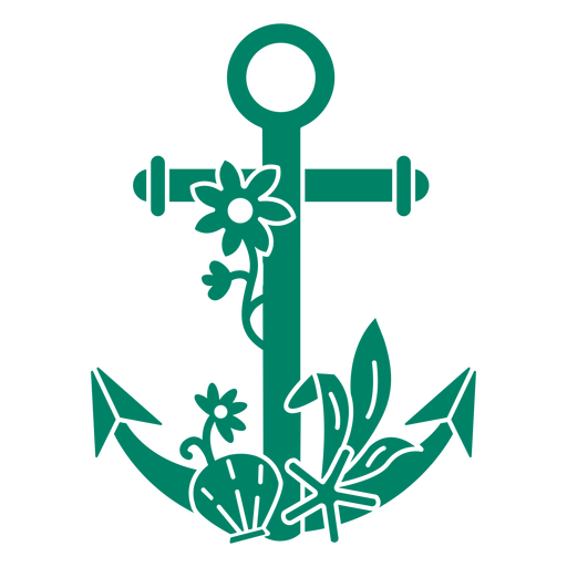 Boat anchor sea flowers PNG Design