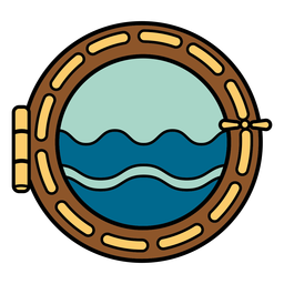 Boat window ocean view PNG Design