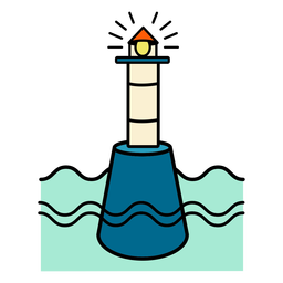 Lighthouse color stroke PNG Design