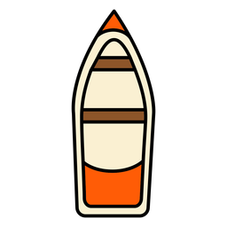 Small simple boat from above color stroke PNG Design Transparent PNG