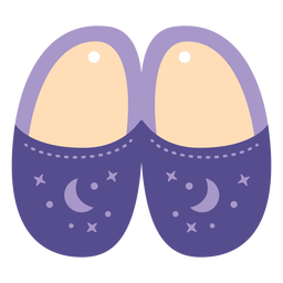 Night slippers flat PNG Design Transparent PNG