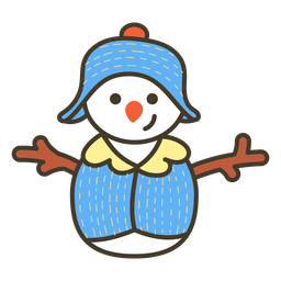 Snowman color stroke PNG Design Transparent PNG
