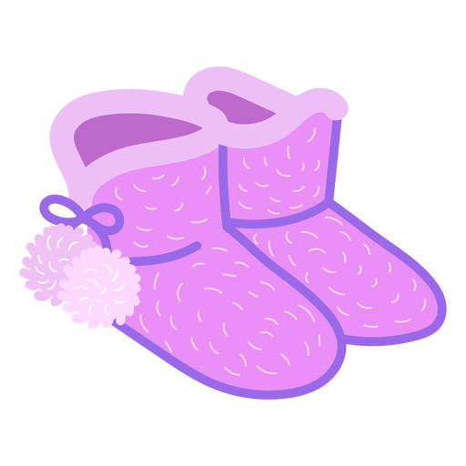 Purple slippers semi flat PNG Design