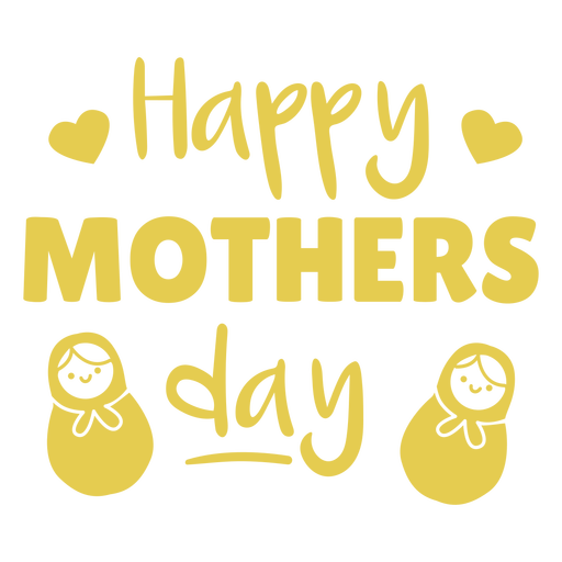 Happy mother's day yellow quote cut out PNG Design