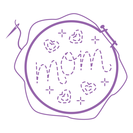 Embroidery ring mom PNG Design