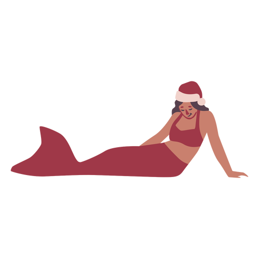 Christmas mermaid flat character PNG Design
