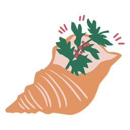 Christmas conch flat PNG Design