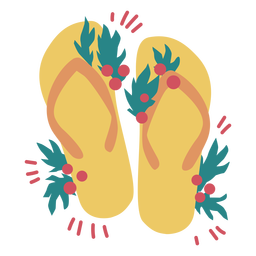 Christmas flip flops flat PNG Design