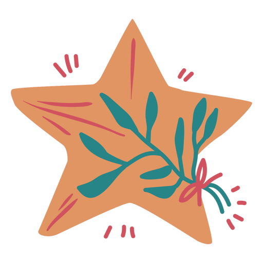 Christmas starfish flat PNG Design