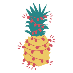 Christmas pineapple flat PNG Design
