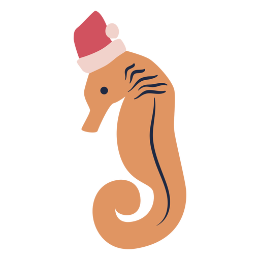 Christmas seahorse flat PNG Design