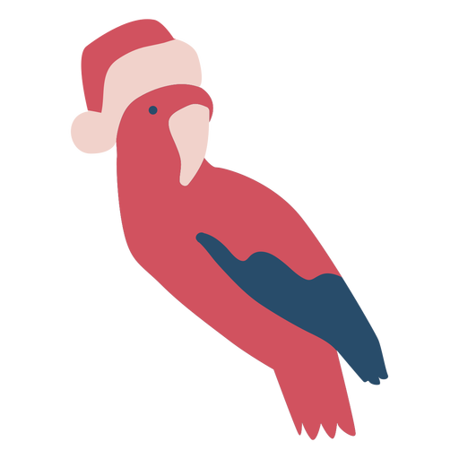 Christmas parrot flat PNG Design