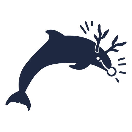 Christmas dolphin cut out PNG Design