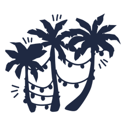 Christmas palm trees silhouette PNG Design Transparent PNG