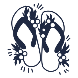 Christmas Flip Flops Filled Stroke PNG & SVG Design For T-Shirts