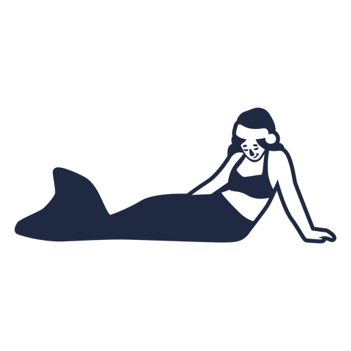 Christmas mermaid filled stroke character PNG Design