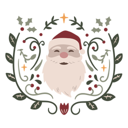 Santa Claus ornamental design semi flat PNG Design