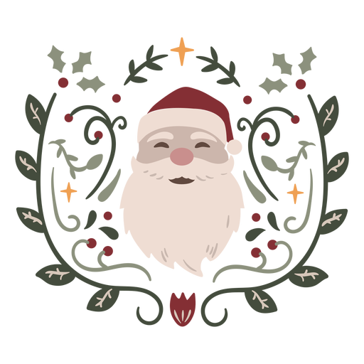 Santa Claus ornamental design semi flat PNG Design