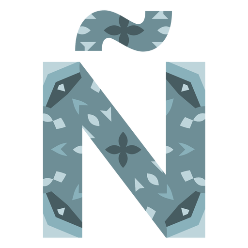 Alphabet letter ñ mandala PNG Design
