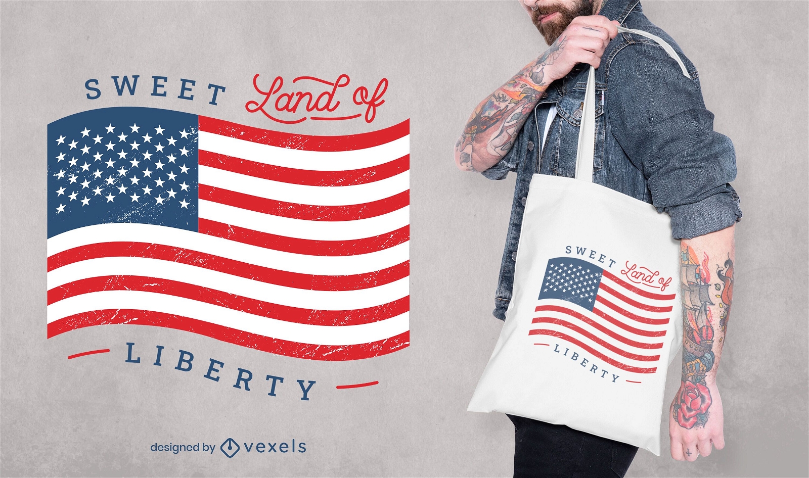 Fourth of july tote bag design